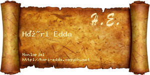 Hári Edda névjegykártya